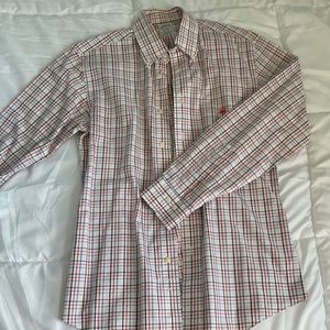Mens button down shirt size small. Checkered pattern multicolored